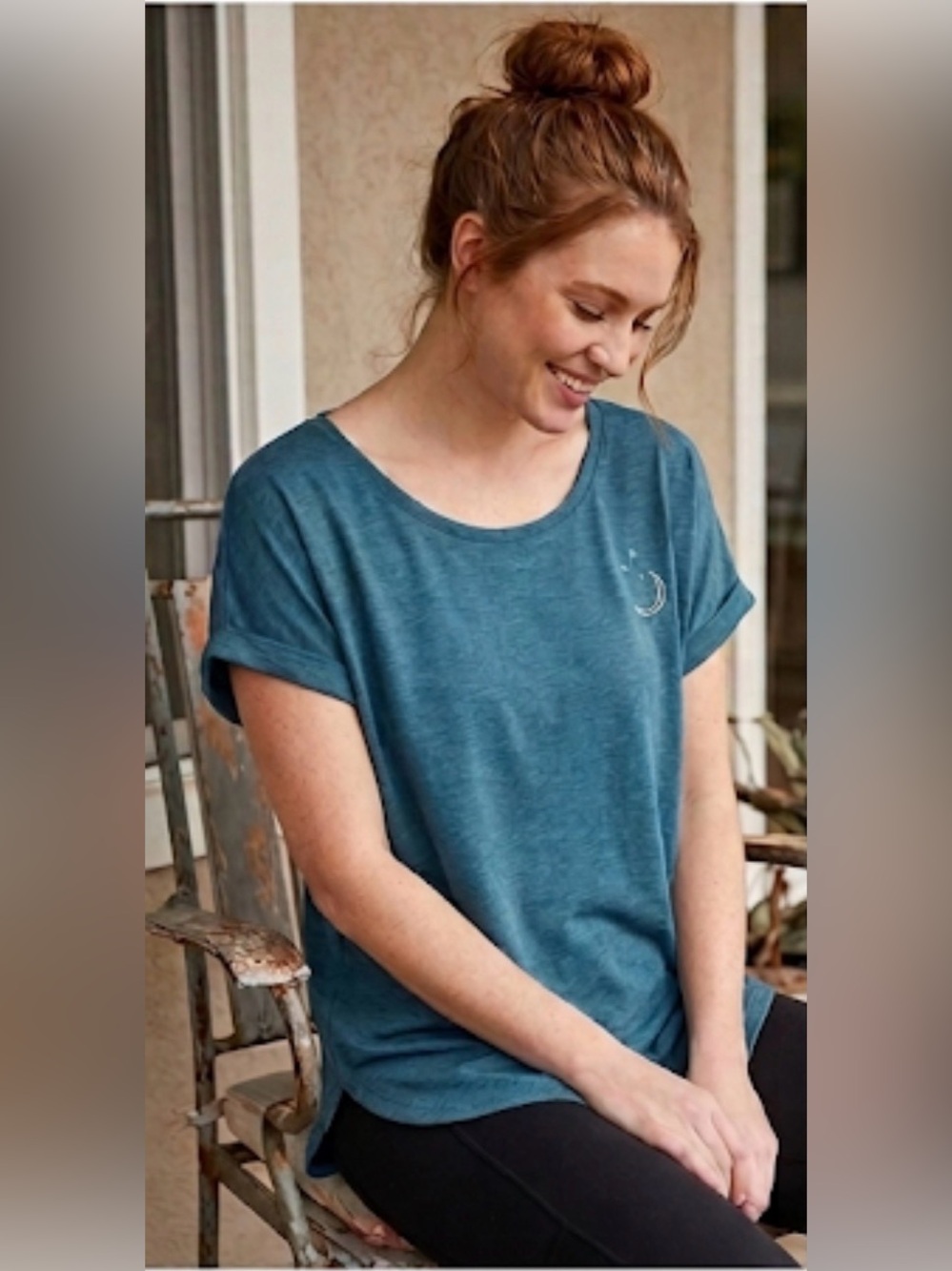 True style -Relaxed Teal Scoop-Neck Short Sleeve Tee NWT SIZE 2X